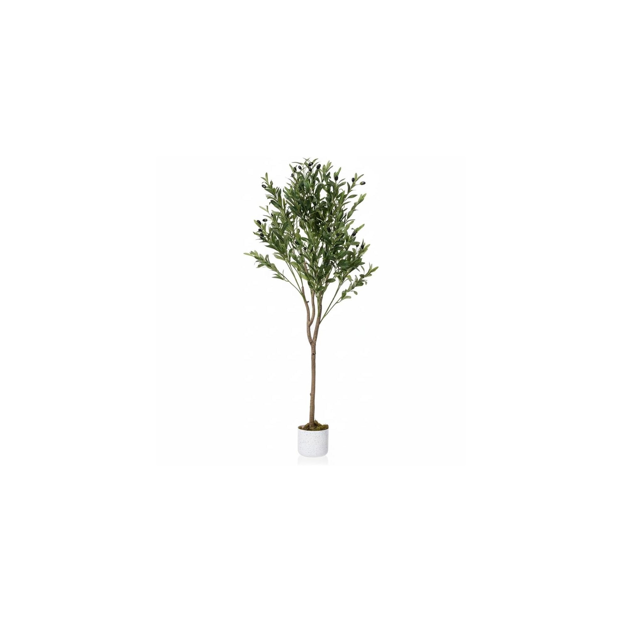 Acekool Artificial Olive Tree 43" with Pot, Realistic Green Leaves & Olives, Faux Plant for Living Room Decor
