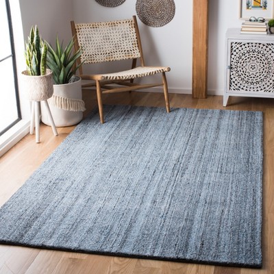 Gray and Blue Handmade Tufted Wool Area Rug