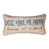 Polyester Throw Pillow Dogs Make Me Happy – 17x9 Inch by Manual Woodworkers and Weavers - 2 of 3