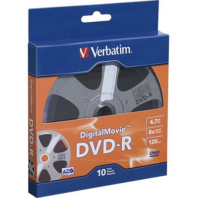 Verbatim DVD-R 4.7GB 8X with DigitalMovie Surface - 10pk Bulk Box - 120mm - 2 Hour Maximum Recording Time