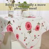 PiccoCasa Vinyl Home Picnic Square Tablecloth Table Cover Pink 35 x 35 Inch Flower Pattern - 3 of 4