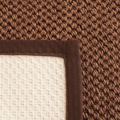 Hand-Knotted Chocolate Square Sisal 6' x 9' Area Rug