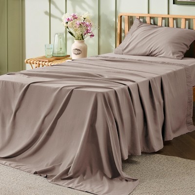 Bedsure | 3/4 Pcs Solid Embossed Soft Sheet & Pillowcase Bedding Set
