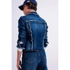 Women's Denim Jacket With Frayed Design - Q2 - 3 of 3