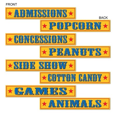 Beistle 4" x 24" Circus Sign Cutouts; 12/Pack 54304