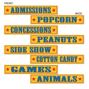 Beistle 4" x 24" Circus Sign Cutouts; 12/Pack 54304 - 1 of 1