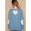 Women's Round Neck Long Sleeve Peace Sign Top - POL - 4 of 4