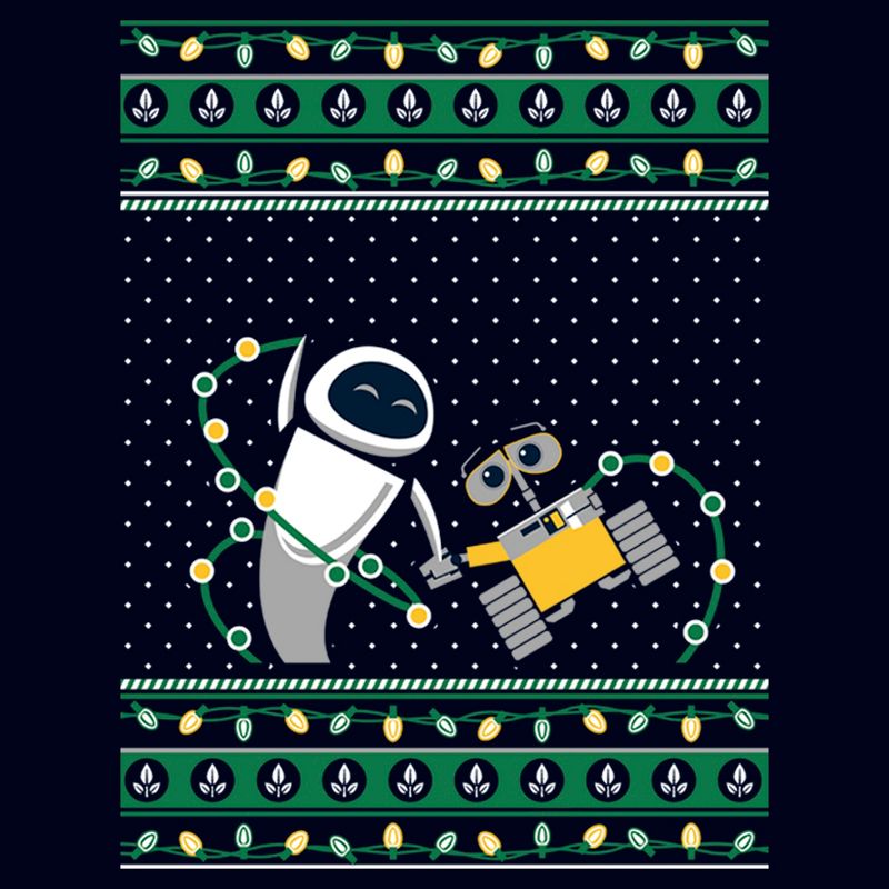 Men's Wall-E Eve Ugly Sweater T-Shirt, 2 of 6
