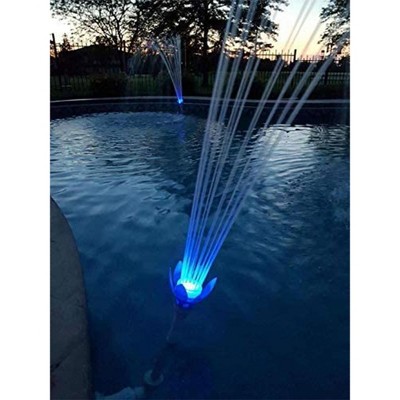 Magic Pool Fountain Water Powered Replacement Swimming Pool Fountain Accessory with Solid Blue LED Light Bulbs for In and Above Ground Pool (2 Pack)