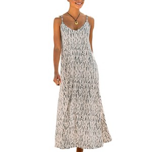 Women's Printed Tie Back Maxi Dress - LASCANA - 1 of 4