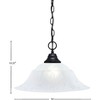Toltec Lighting Any 1 - Light Pendant in  Matte Black with 16" White Marble  Shade - 2 of 2