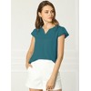 INSPIRE CHIC Women's Work Business Casual Plain Cap Sleeve Blouse - 2 of 4