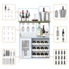 3-Tier Wine Bar Cabinet with Detachable Rack, Storage Buffet with Glass Holder & Mesh Door, for Kitchen Living Room Bar - 3 of 4
