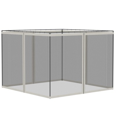 Outsunny Universal Mesh Sidewall Netting Replacement for Gazebos and Canopy Tents with Zippers, (Sidewall Only)
