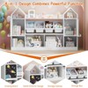 Castle Shape Children's Bookcase with Blackboard, Kids Display Bookshelf Toy Storage, White - 3 of 4