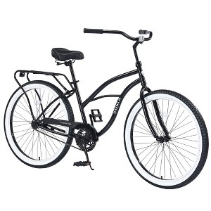 RISOKEYS Women's Beach Bike - 26"Inch Steel Frame Single Speed Bicycles,Wide Wheels for Stability,Rear Coaster Brakes - 1 of 4