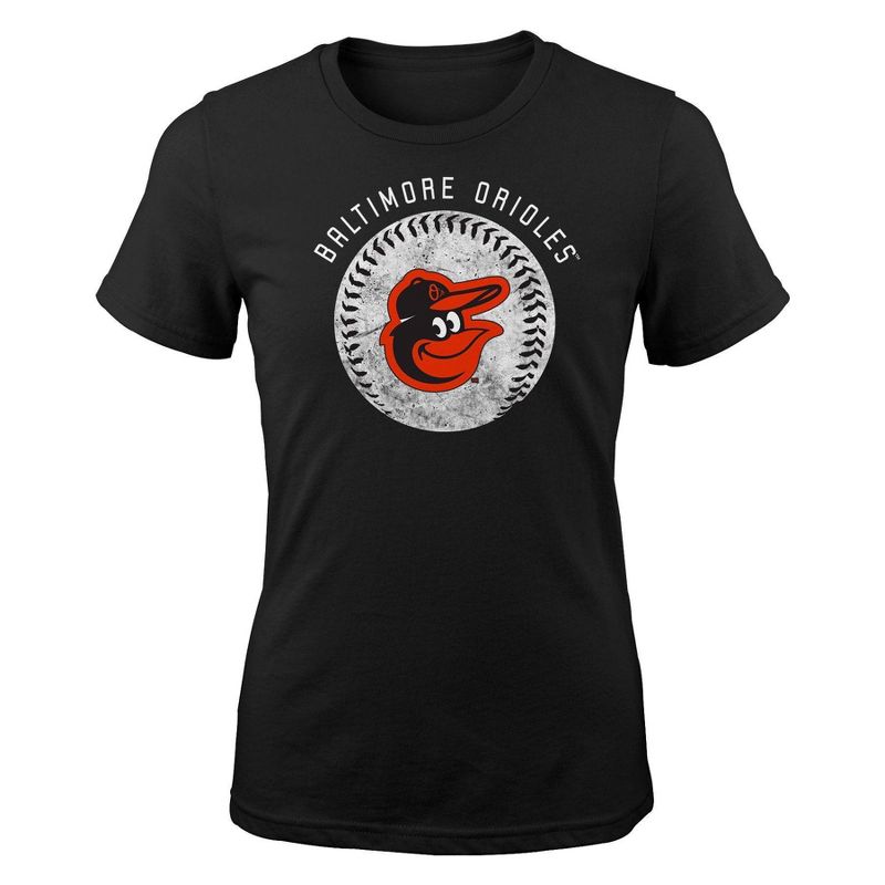 MLB Baltimore Orioles Girls&#39; Crew Neck T-Shirt, 1 of 2