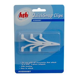 Pool Central Quick Snap Butterfly Clips for Swimming Pool Pole Attachments 3pc 2" - White - 1 of 3