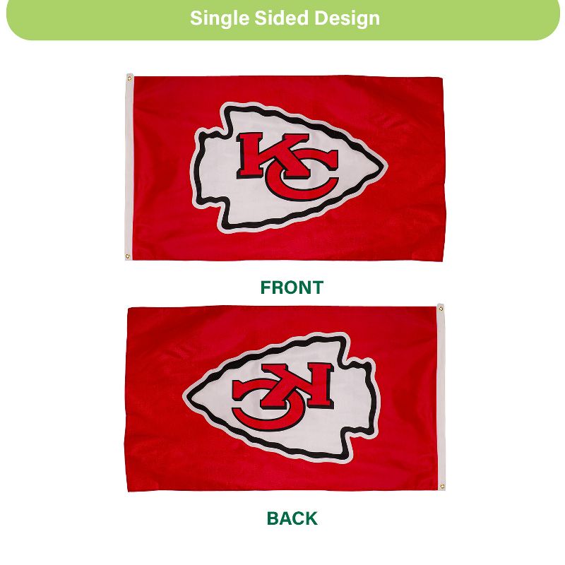 3'x5' Single Sided Flag w/ 2 Grommets, Kansas City Chiefs, 4 of 6