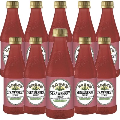 Rose’s Strawberry Syrup 10 Pack 12 OZ Bottle, | Perfect for Cocktails, Beverages, and Mixers
