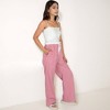 Anna-Kaci Lounge Women's Gingham Print Lounge Pants with Elastic Drawstring Waist and Relaxed Straight Leg Fit - 3 of 4