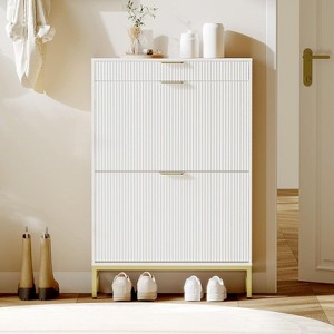 Fluted Shoe Storage Cabinet - 1 of 4