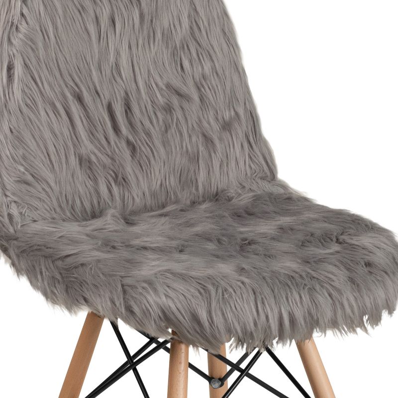 Emma and Oliver Shaggy Dog Fur Accent Chair, 5 of 11
