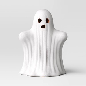Large Textured Ceramic Ghost Decorative Sculpture - Hyde and EEK! Boutique™ Matte White - 1 of 3