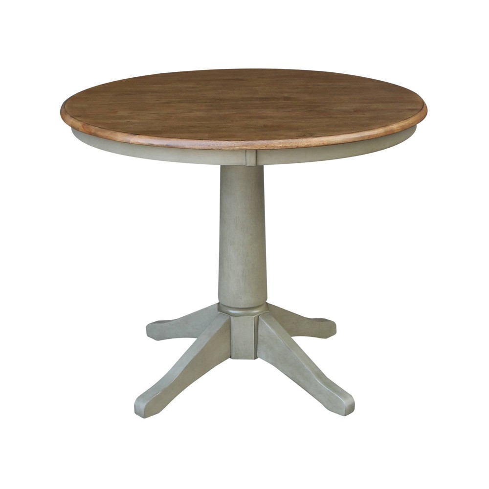 Photos - Dining Table 30" Dining Height Waylan Round Pedestal Table Hickory Brown/Stone Gray - I