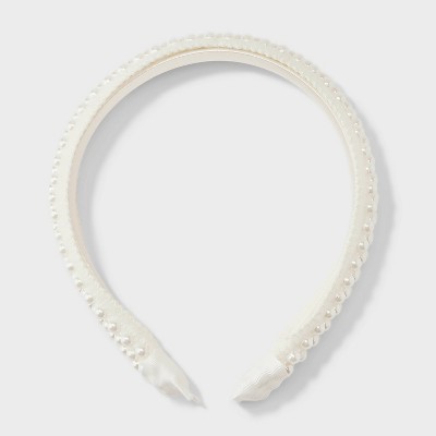 Girls&#39; Pearl Beaded Headband - art class&#8482; White