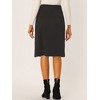 INSPIRE CHIC Women's High Waist Faux Suede Knee Length A-Line Skirts - 3 of 4