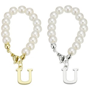 Unique Bargains Identification Handle Letter Charm Accessories Gold & Silver Tone 2 Pcs - 1 of 4