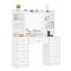 USIKEY Vanity Desk with Mirror and Lights, Power Outlet, and 9 Drawers & 6 Open Storage Shelves, 3 Lighting Modes Brightness Adjustable,White - 3 of 4