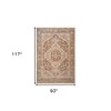 Sand And Brown Floral Medallion Area Rug With Fringe - 3 of 4