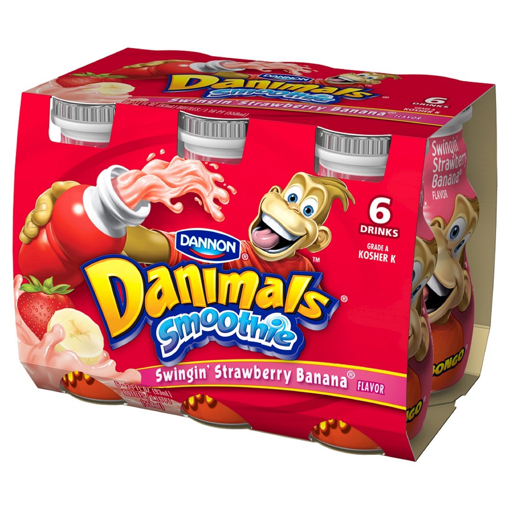 UPC 036632036414 product image for Dannon Danimals Strawberry Banana Yogurt - 3.1oz/6pk | upcitemdb.com
