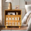 ORRD Modern Nightstand with Charging Station, 2 Drawer Bedside Table, Mid Century End Table for Bedroom，Natural - 2 of 4