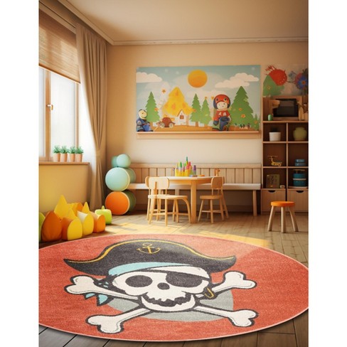 Unique Loom Whimsy Kids Collection Area Rug - Pirate (5' 3