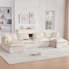 131" Oversized Modular U-Shaped Sectional Sofa with 2 Movable Ottomans, Flip-Top Console with Storage & USB Charger, Hidden Cup Holder - 4 of 4