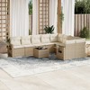 vidaXL 10 Piece Patio Sofa Set with Cushions - Beige and Cream Without Table - 2 of 4