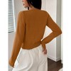 Coolmee Womens Sweater Cardigan Cropped Tie Front Bow Lightweight Cardigan Long Sleeve Sweater Knit Fashion Tops - 2 of 4