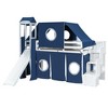 TIRAMISUBEST Twin/Full Size Loft Bed with Tent, Slide and Tower, Castle Style Wooden Loft Bedframe with Storage Staircase and Shelves - 3 of 4