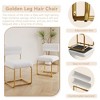 CAVINAS White Teddy Fabric Dining Chairs Set of 2,Round Thick Padded Kitchen Chairs with Gold Iron Legs,Minimalist Dining Room Chairs Set of 2 - 4 of 4