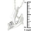 Slickblue Dual Dolphin Pendant for Women, Rhodium Plated, 16-Inch Chain + 2-Inch Extender, 0.25 Ct Cubic Zirconia - 3 of 3