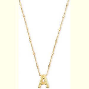 Letter A-Z Pendant Necklace for Women, 14K Gold Plated Fashion Jewelry - 1 of 4