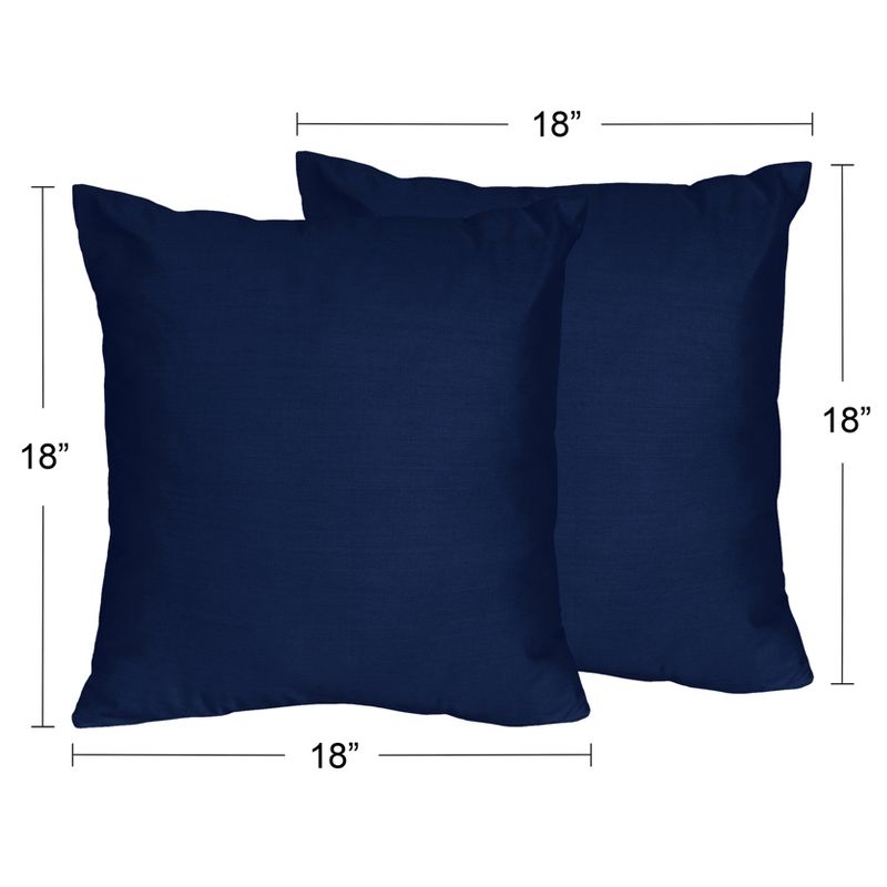 Sweet Jojo Designs Decorative Throw Pillows 18in. Stripe Navy and Gray 2pc, 4 of 5