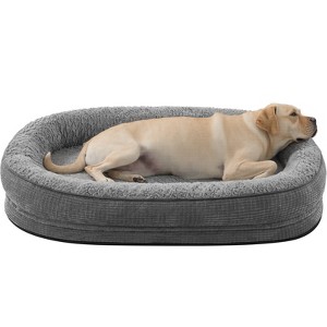 JOEJOY Orthopedic Dog Beds, Egg-Crate Memory Foam Pet Couch Bed with Bolster Sides, Waterproof Lining, Removable - 1 of 4