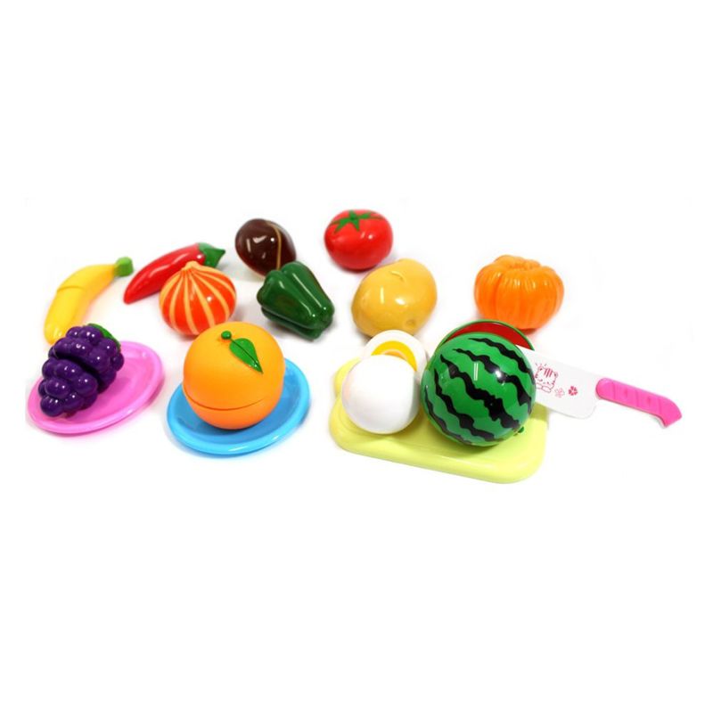 Insten Play Food Set of Fruit and Vegetable, Toy Kitchen Accessories, Pretend Cutting for Toddlers and Kids, 3 of 4