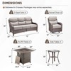 Buenhomino 5Pcs Patio Furniture Set with Fire Pit - Wicker Patio Conversation Set with Swivel Glider, Wicker Sofa, Tempered Side Table,6-inch Cushion - 4 of 4