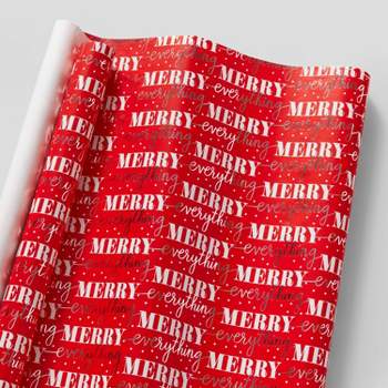 Merry Everything Christmas Gift Wrap Silver/Red - Wondershop™