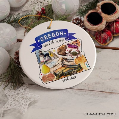 Artistic Oregon State Themes and Landmarks Christmas Ornament| OrnamentallyYou